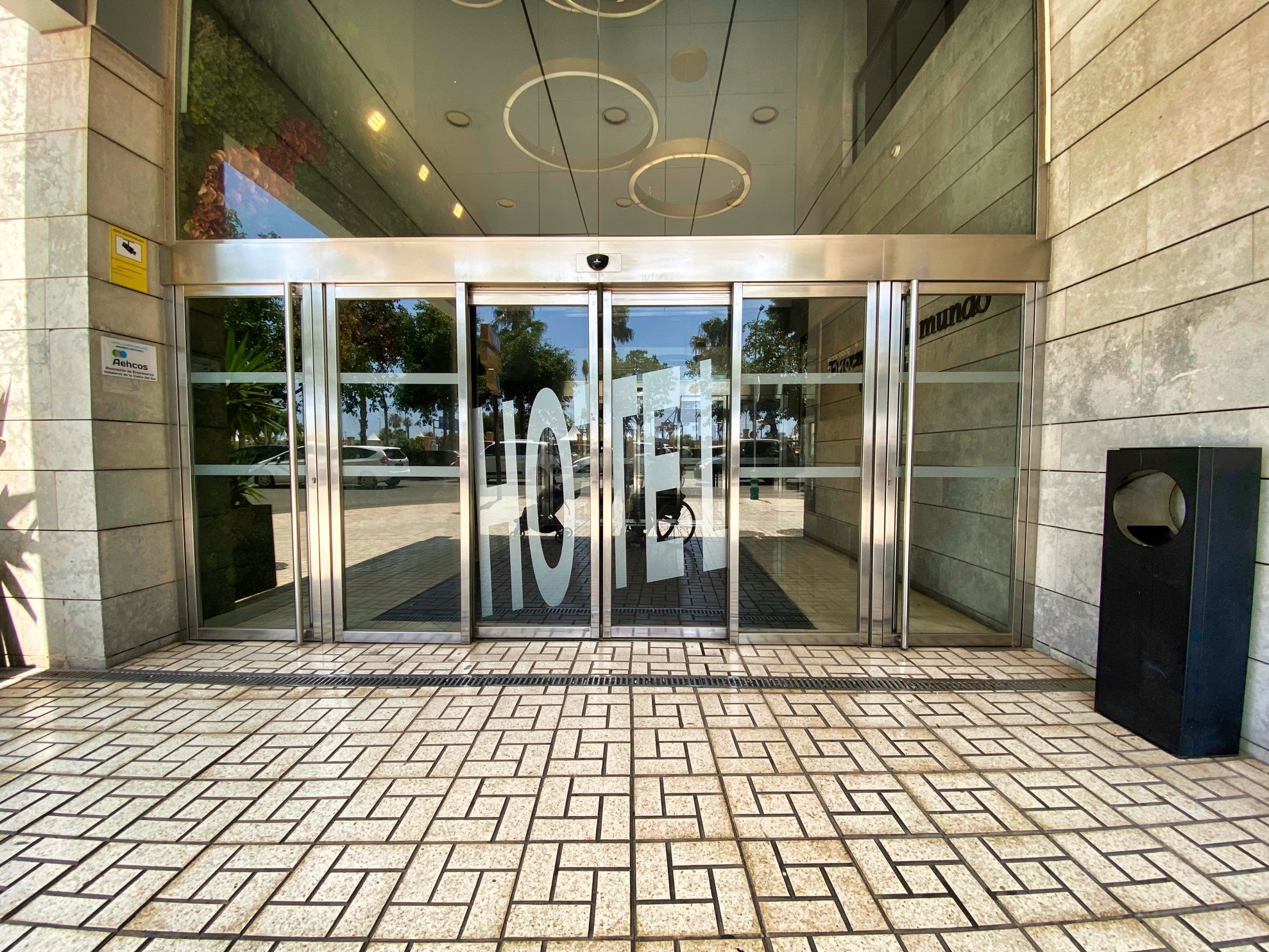A building entrance seen from the outside.