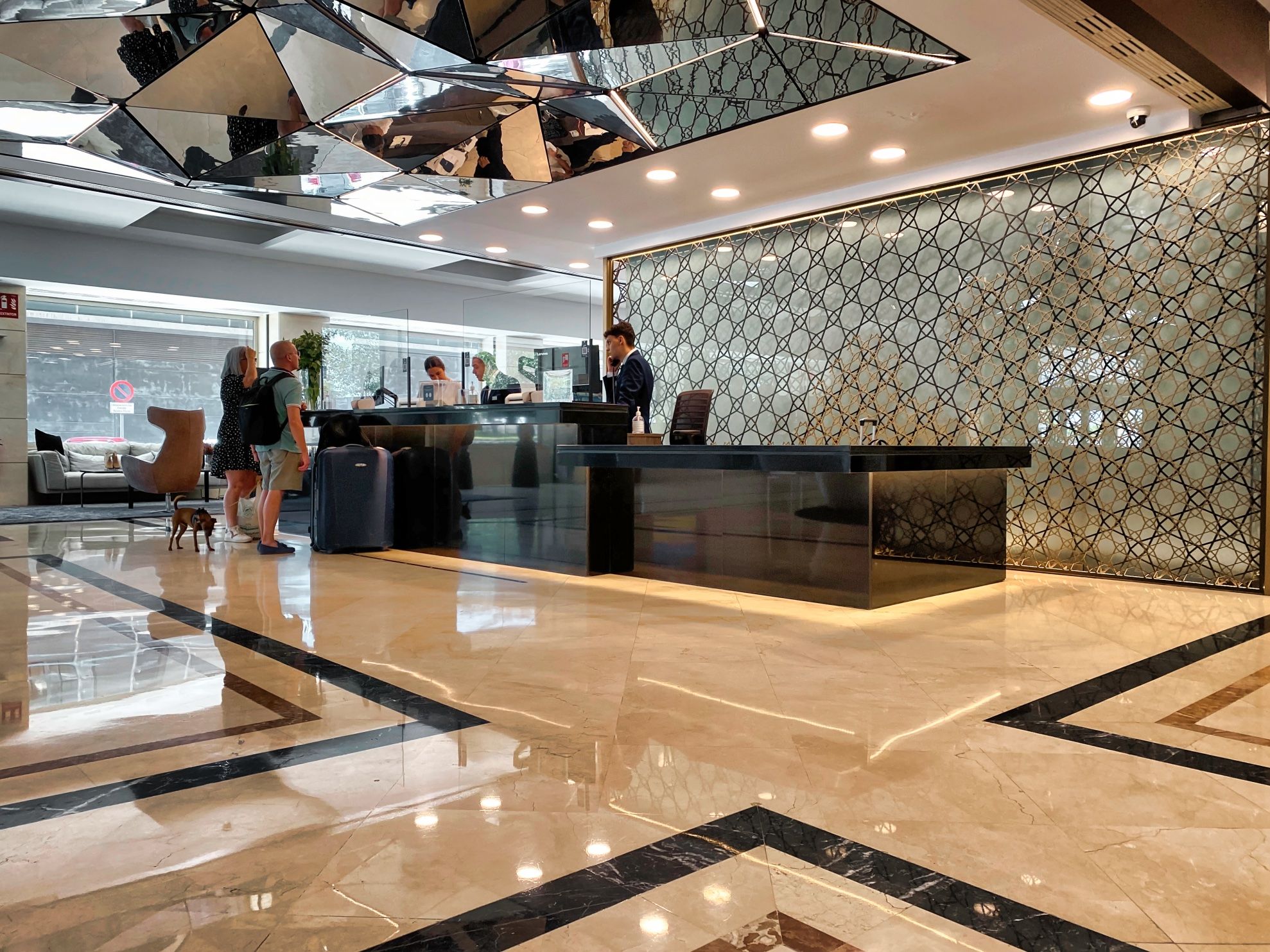 A workplace reception desk.